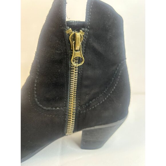 SAM EDELMAN Louie Ankle Boot Black Suede Western Fringe, Zip, Women's Size 9.5 - Picture 12 of 12